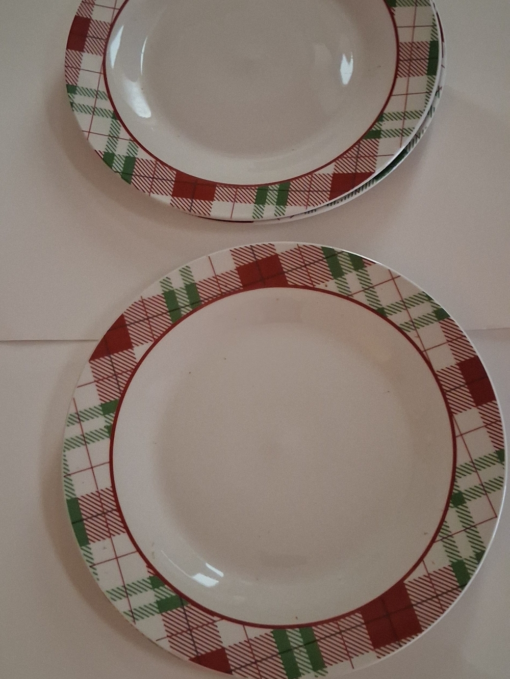 Royal Norfolk Red & Green Plaid Dinner Plates